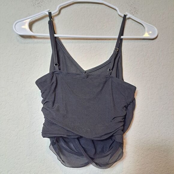 Cider Crisscross Ruched Mesh Crop Top Women's Size XS NWOT Club Dancing Party - Picture 3 of 4